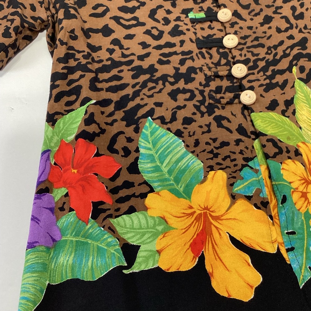 Sharon Anthony Life Styles Tropical Blouse Swim Cover Rayon Animal Print S - Picture 7 of 10